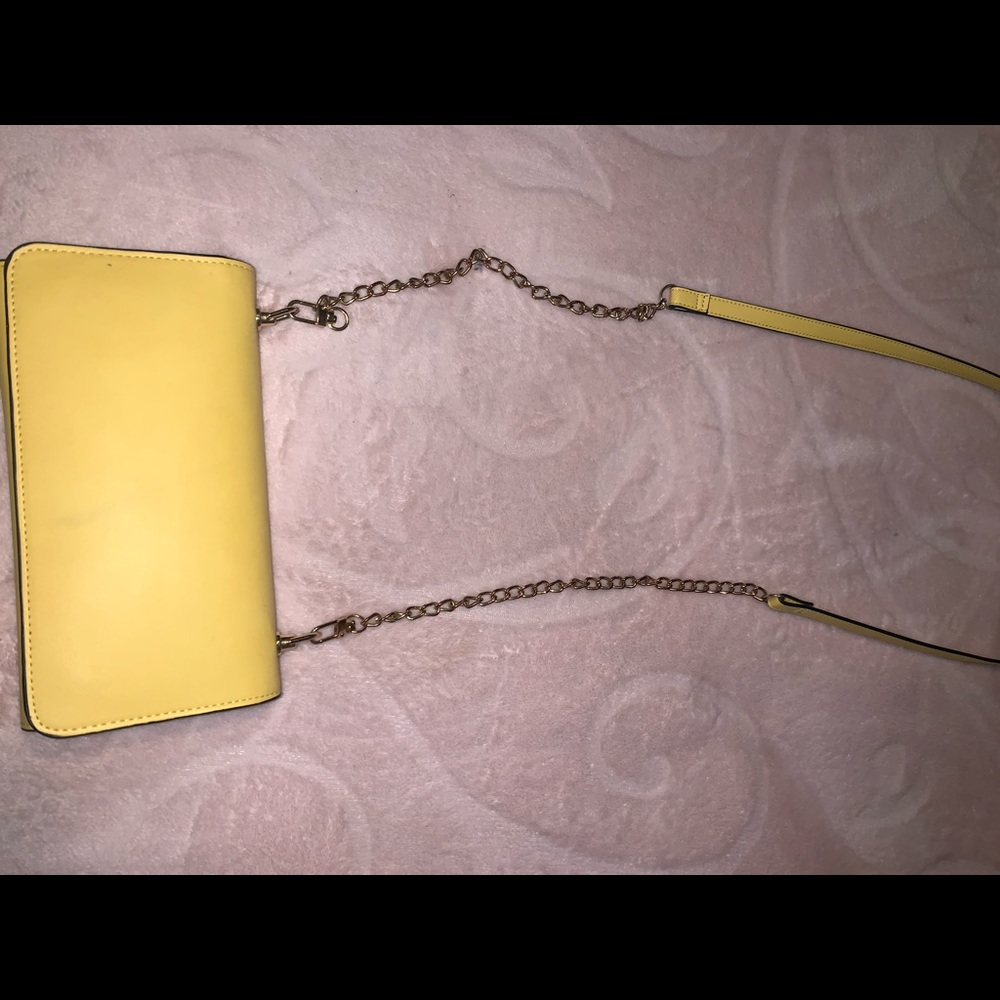 Yellow cross body purse